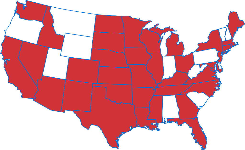 Map of Waterbird locations in the United States